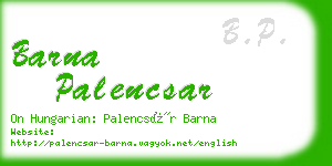 barna palencsar business card